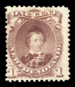 Newfoundland #32A Cat$115, 1871 1c brown lilac, unused without gum