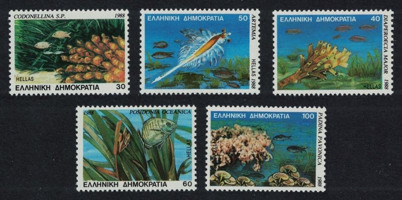 Greece Fish Corals Marine Life 5v 1988 MNH SG#1779A-1783A MI#1687A-1691A