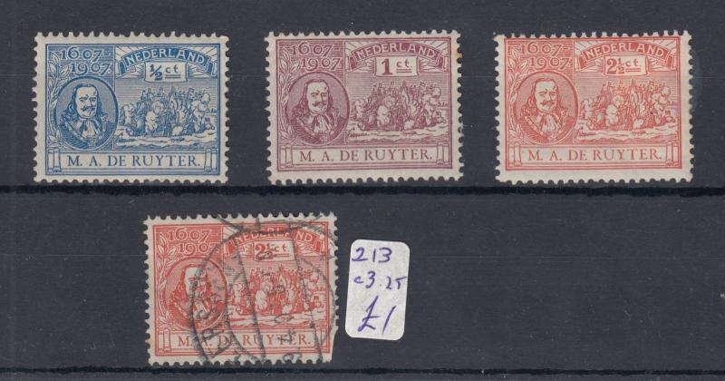 Netherlands 1907 Ruyter Set Plus MH SG211/213 J3345