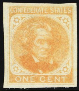 14a, Mint XF NH Deep Orange 1¢ Confederate Stamp ** Stuart Katz