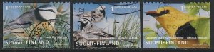 2001 Finland - Sc 1158a-1158c - used VF - 3 single - Birds