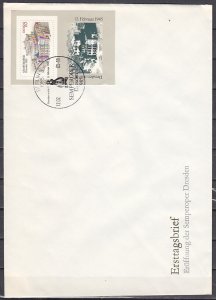 German Dem. Rep. Scott cat. 2460. Opera House s/sheet. Large First day cover.