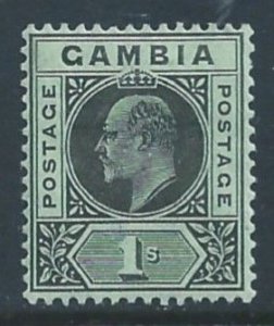 Gambia #59 MH 1sh King Edward VII - Wmk. 3