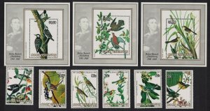 Cook Is. Birds Audubon 6v+3 MSs 1985 MNH SC#849-857 SG#1015-MS1021