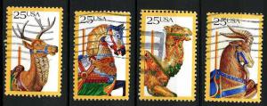 USA 1988 - Scott 2390, 2391, 2392 & 2393 (4) used - Carousel