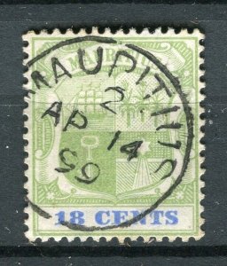 MAURITIUS; Early 1890s Coat of Arms issue used 18c. value + fine POSTMARK