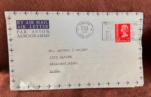 D)1975, HONG KONG, LETTER SENT TO U.S.A, AIR MAIL, WITH QUEEN ELIZABETH II