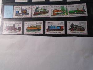 Zaire  #  935-42  MNH Locomotives