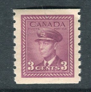 CANADA; 1940s early GVI portrait COIL STAMP fine Mint 3c. value