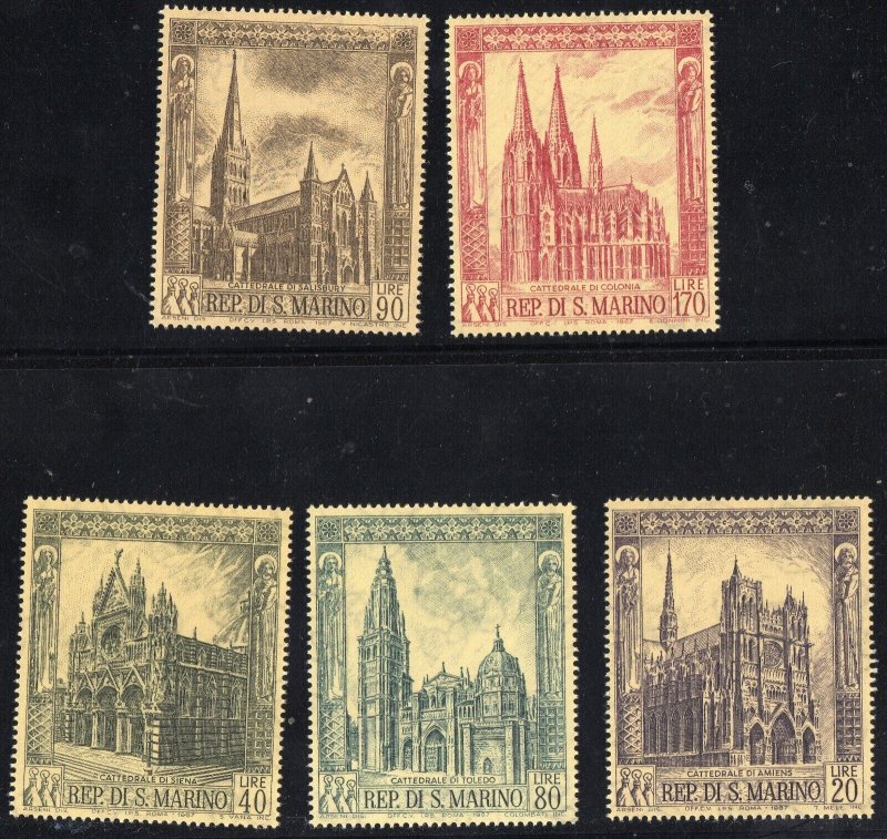 Thematic stamps SAN MARINO 1967 CATHEDRALS 832/6 mint