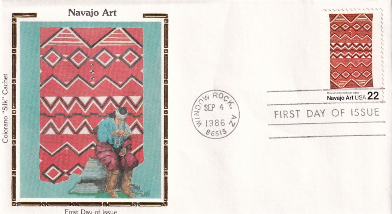 1986, Navajo Art, Colorano Silk, FDC (E12207)