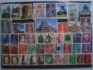 JAPAN-46 DIFFERENT VERY OLD BUDDAH USED STAMPS-TOTAL $7500 YAN-CV-OVER $16