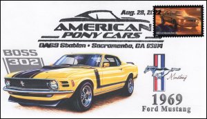 22-230, 2022 , GASS 2022, Pictorial Postmark, Event Cover, Pony Cars, Ford Musta