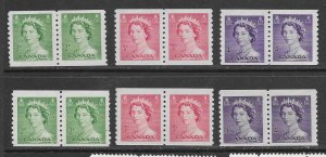 Canada 331-3 MNH coil pairs x 2,  vf see desc. 2020 CV$26.00++