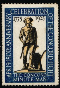 150th Celebration of the Concord Fight - Poster Stamp - HR - 1925