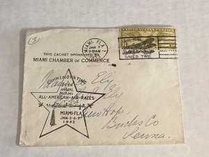 1/7/1933 cover Miami Florida 5th Annual Air Race sent to Maurice Ely New Hope PA
