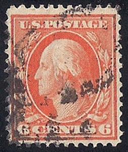 379 6 cents Washington, Red Orange Stamp used F-VF