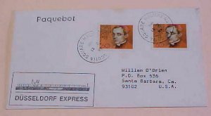 GERMAN COVER USED in NOVA SCOTIA UNLISTED PAQUEBOT 1989 DUSSELDOLF EXPRESS