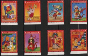 Turks and Caicos Disney Stamps Christmas Winnie the Pooh Serie Set of 8 MNH