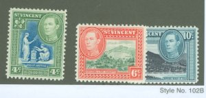 St. Vincent #182-184 Unused Multiple