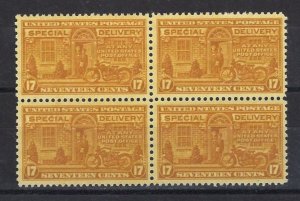 U.S. #E18 17 CENT SPECIAL DELIVERY MINT,  VF, NH POST OFFICE FRESH BLOCK OF 4