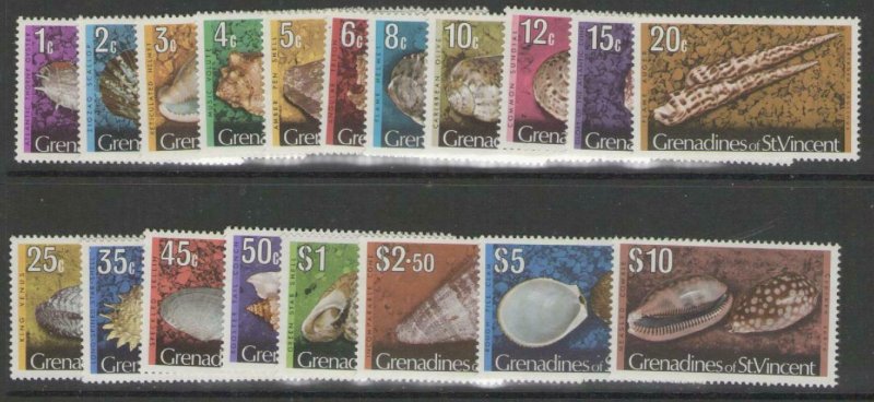 GRENADINES OF ST.VINCENT SG35A/52cA 1974-7 SHELLS AND MOLLUSCS MTD MINT