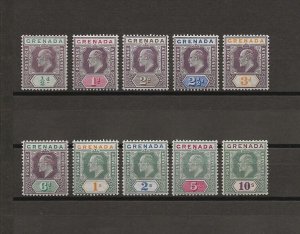 GRENADA 1904/06 SG 67/76 MINT Cat £450