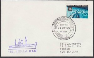 AUSTRALIA ANTARCTIC 1971 cover ex Macquarie. - MS Nella Dan ship cachet.....L955