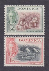 1951 Dominica 119-120 MLH King George VI