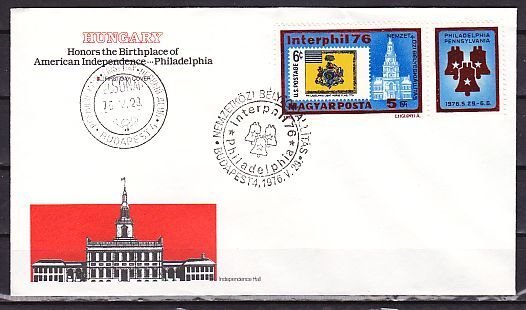 Hungary, Scott cat. 2421. INTERPHIL 76 Stamp Expo issue. First day cover. ^