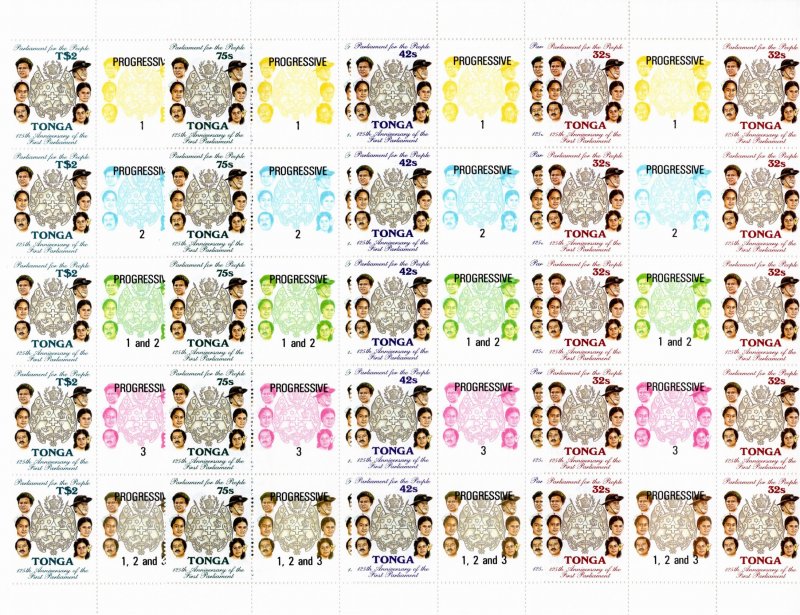 Tonga 1987 MNH Sc 660-3 sheets of 10