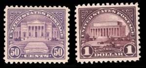 MOMEN: US STAMPS #570-571 SET MINT OG LH XF LOT #82426*