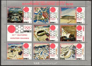 {Y076} Yemen 1970 Olympics Sapporo Architecture Sheet 7 MNH**Mi.:1250/6 6,00Eur