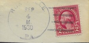 US #554 used on piece.  Washington.  great post mark.  Mailed 1930.