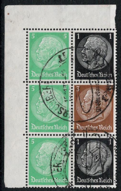 Germany Scott # 415 (2), 416, 418 (3), used, se-tenant, Mi# 2x W59+W60