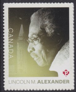 Canada 3086 Black History Month Lincoln Alexander 'P' single (1 stamp) MNH 2018