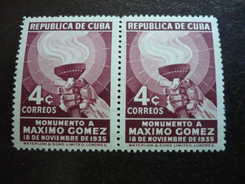 Stamps - Cuba - Scott# 332-336, E9 Mint Hinged Partial Set of 6 Stamps in Pairs