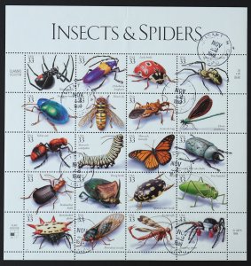 U.S. Used #3351 33c Insects & Spiders. Sheet of 20. CDS Cancel. Choice!