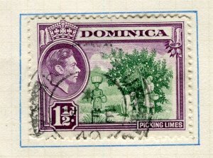 DOMINICA; 1938 early GVI pictorial issue fine used 1.5d. value