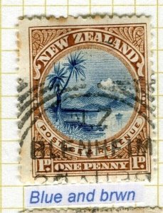 NEW ZEALAND; 1898 No Wmk. series Perf. 12-16 fine used Shade of 1d.