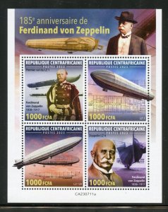 CENTRAL AFRICA 2023 185th ANNIVERSARY OF FERDINAND VON ZEPPELIN SHEET MINT NH