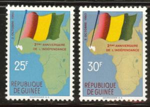 Guinea Scott 203-4 MNH** 1960 Flag Map stamp set