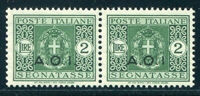 AOI - Postage due Lire 2 pair with a copy without a dot after the I