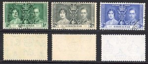 Gibraltar SG118/20 1937 Coronation Fine used Cat 6.25 (7)