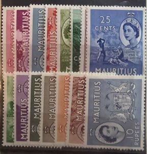 DP Stamps Mauritius 1953-1954 SC 251-265 Mint Set