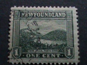 NEWFOUNDLAND 1923-SC#131 111 YEARS OLD-TWINS HILLS TOR'S COVE USED STAMP VF