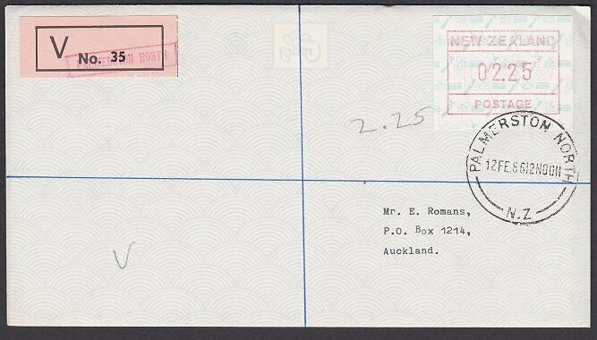 NEW ZEALAND 1986 $2.25 Map Frama Insured FDC ex Palmerston North............B280