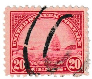 SC# 698 - (20c) - Golden Gate perf 11x10.5, used single