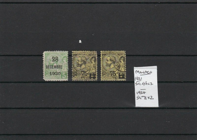 Monaco 1921 & 1924  Stamps  ref R 16369