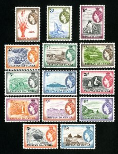 Tristan da Cunha Stamps # 14-27 VF Full set OG LH Scott Value $57.50
